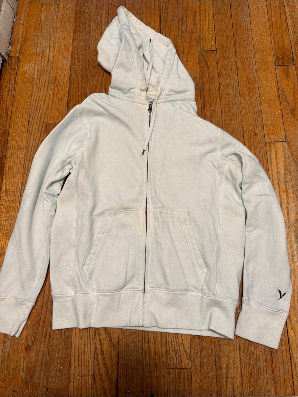 American Eagle Outfitters Light Gray Full-Zip Hoodie